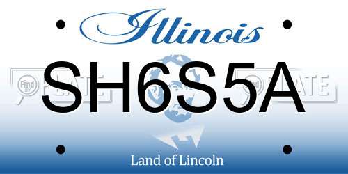 SH6S5A Illinois License Plate