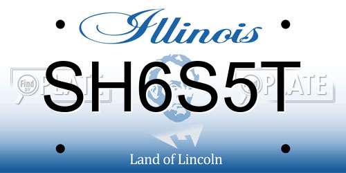 SH6S5T Illinois License Plate