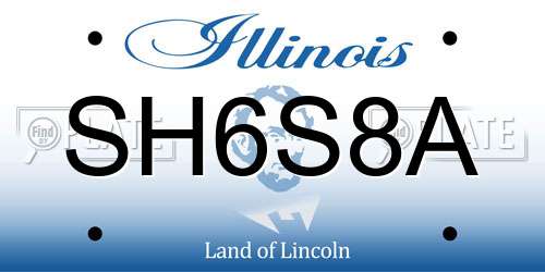 SH6S8A Illinois License Plate