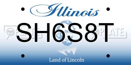 SH6S8T Illinois License Plate