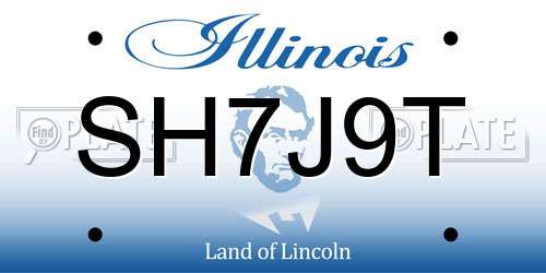 SH7J9T Illinois License Plate