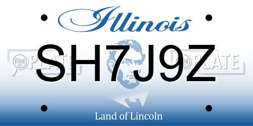 SH7J9Z Illinois License Plate