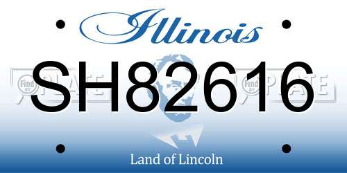 SH82616 Illinois License Plate