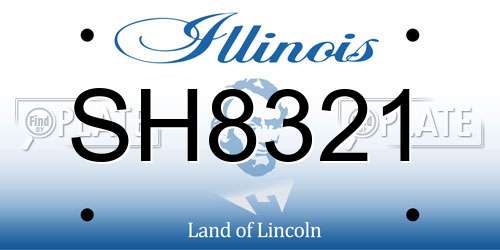 SH8321 Illinois License Plate