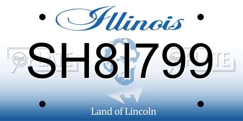 SH8I799 Illinois License Plate