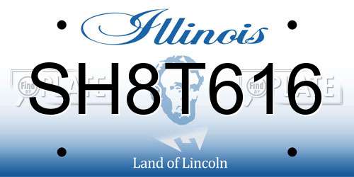 SH8T616 Illinois License Plate