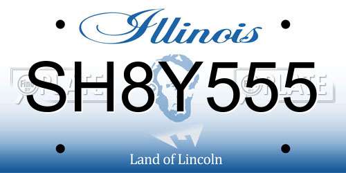 SH8Y555 Illinois License Plate