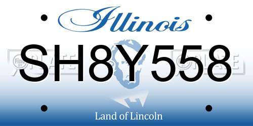 SH8Y558 Illinois License Plate