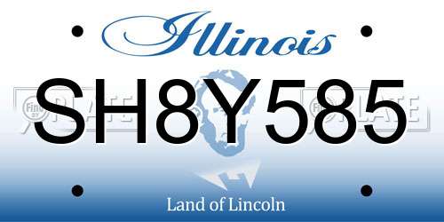 SH8Y585 Illinois License Plate