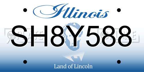 SH8Y588 Illinois License Plate