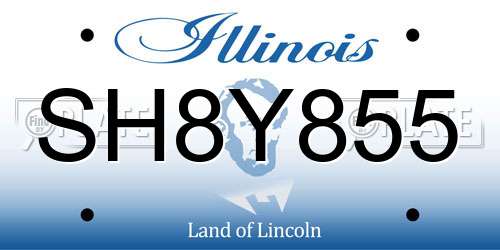 SH8Y855 Illinois License Plate