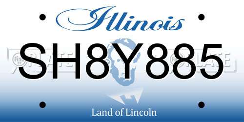 SH8Y885 Illinois License Plate