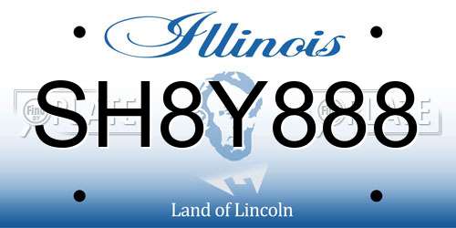 SH8Y888 Illinois License Plate