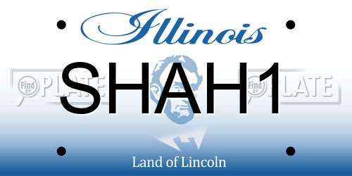 SHAH1 Illinois License Plate
