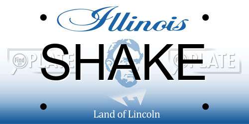 SHAKE Illinois License Plate