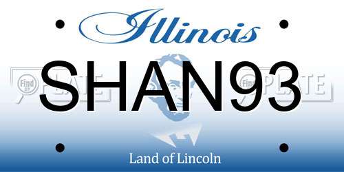 SHAN93 Illinois License Plate