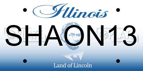 SHAON13 Illinois License Plate