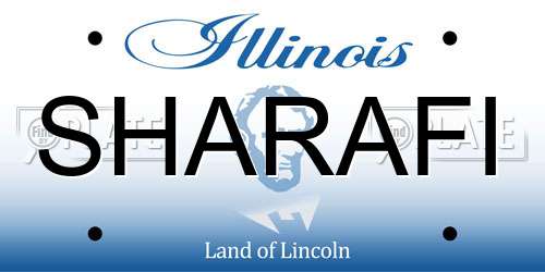SHARAFI Illinois License Plate