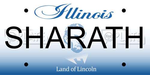 SHARATH Illinois License Plate