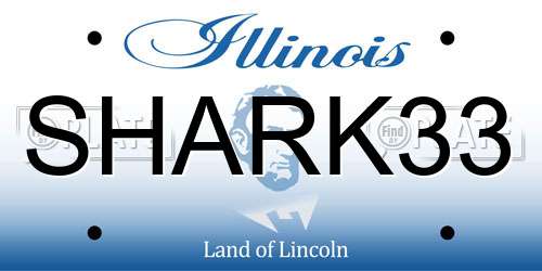 SHARK33 Illinois License Plate