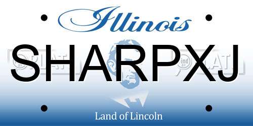 SHARPXJ Illinois License Plate