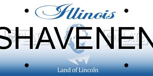 SHAVENEN Illinois License Plate