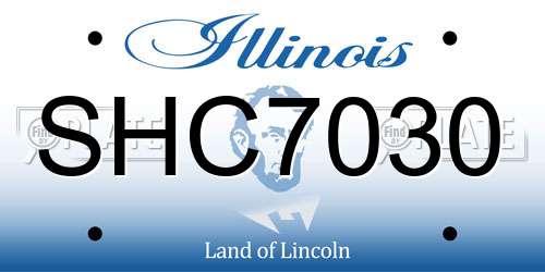 SHC7030 Illinois License Plate