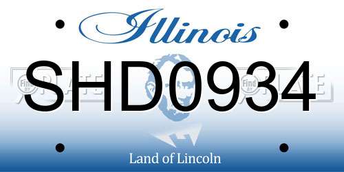 SHD0934 Illinois License Plate