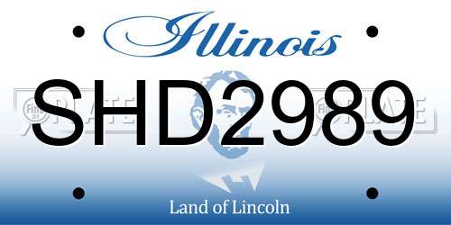 SHD2989 Illinois License Plate