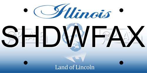 SHDWFAX Illinois License Plate