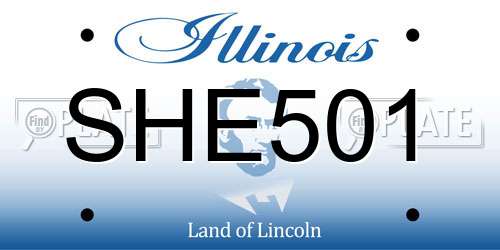 SHE501 Illinois License Plate