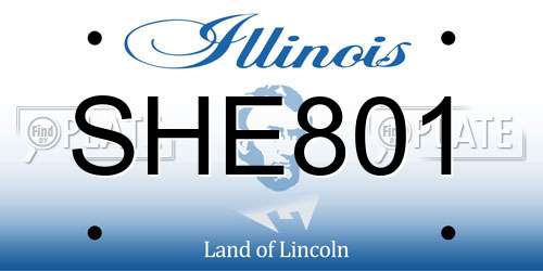 SHE801 Illinois License Plate