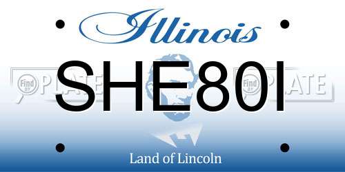 SHE80I Illinois License Plate