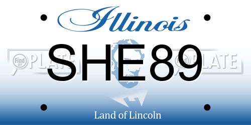 SHE89 Illinois License Plate