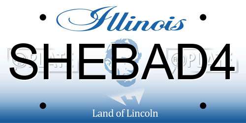 SHEBAD4 Illinois License Plate