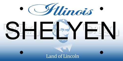 SHELYEN Illinois License Plate