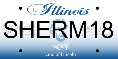 SHERM18 Illinois License Plate