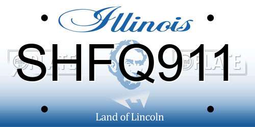 SHFQ911 Illinois License Plate
