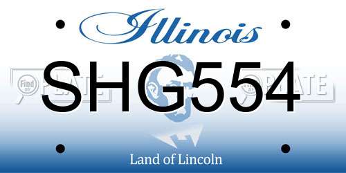 SHG554 Illinois License Plate