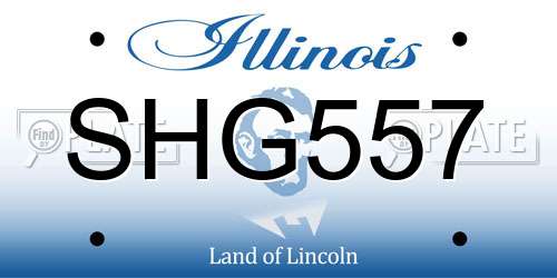SHG557 Illinois License Plate