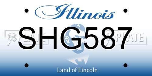 SHG587 Illinois License Plate