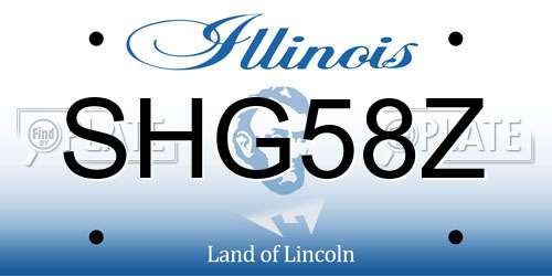 SHG58Z Illinois License Plate