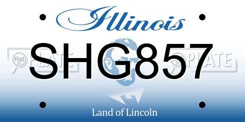 SHG857 Illinois License Plate