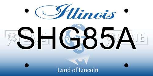 SHG85A Illinois License Plate