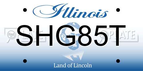 SHG85T Illinois License Plate