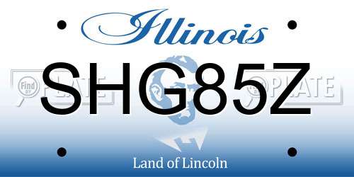 SHG85Z Illinois License Plate