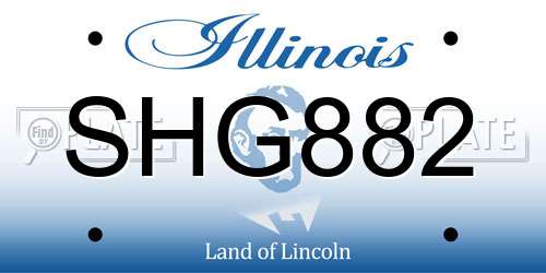 SHG882 Illinois License Plate