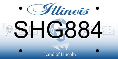 SHG884 Illinois License Plate