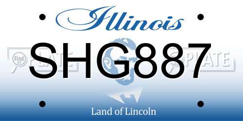 SHG887 Illinois License Plate