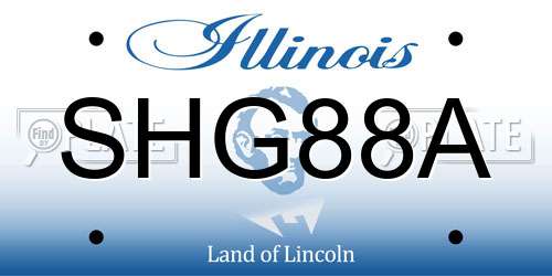 SHG88A Illinois License Plate